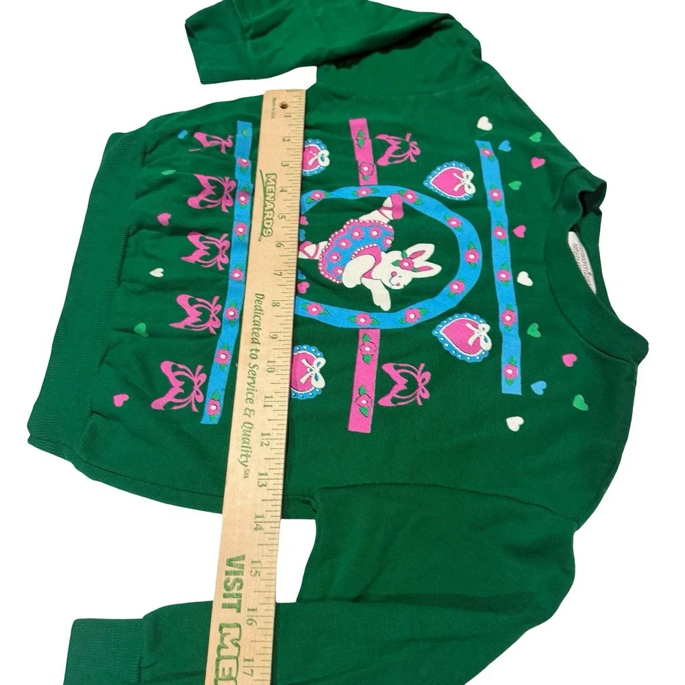Vintage Stepping Stones Girls Green Ballerina Bunny Sweatshirt‎ Jogger Set 6/6X